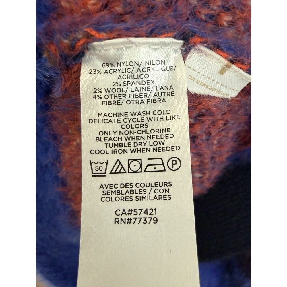 Ann Taylor Duster Cardigan Sweater Sz XS Plaid Long Boyfriend Button Purple - Picture 5 of 9